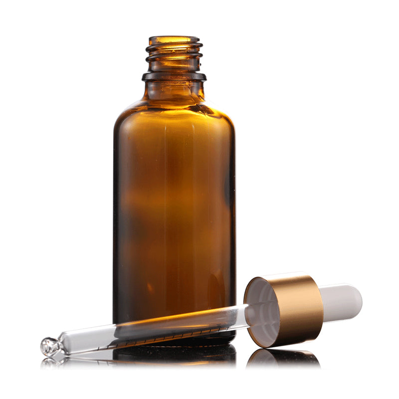 10pcs/lot golden cap Amber Glass Scale Dropper Bottle Aromatherapy Liquid  serum/essential basic massage oil Pipette Refillable