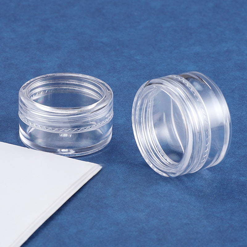200pcs -5g Clear Small Round Bottle Jars Cream/Eye Shadow/ Bling Powder Container Plastic Sample For Nail Art Storage Traveling