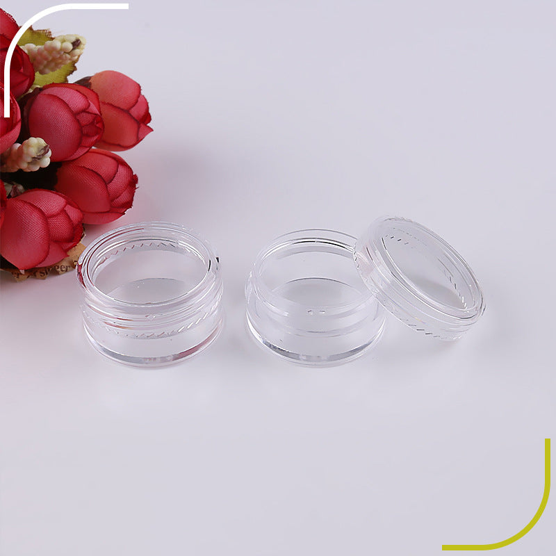200pcs -5g Clear Small Round Bottle Jars Cream/Eye Shadow/ Bling Powder Container Plastic Sample For Nail Art Storage Traveling
