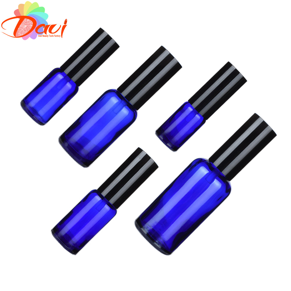 2pcs Black Cap/Cover Blue Glass Spray Bottle for Perfume/Toner/Hydrolat Water Makeup Sprayer Travel Skincare Refill Container