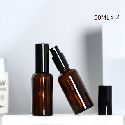 10pcs Black Metal Cap Amber Glass Spray Bottle for Perfume/Toner/Hydrolat Water Makeup Sprayer Travel Skincare Refill Container