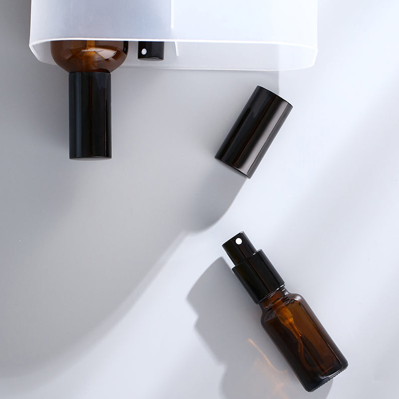 10pcs Black Metal Cap Amber Glass Spray Bottle for Perfume/Toner/Hydrolat Water Makeup Sprayer Travel Skincare Refill Container