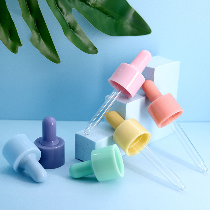 5pcs/lot 30m Colorful Cap Dropper Bottle Clear Glass Aromatherapy Liquid for Essence Massage Oil Serum Pipette Refill High-grade