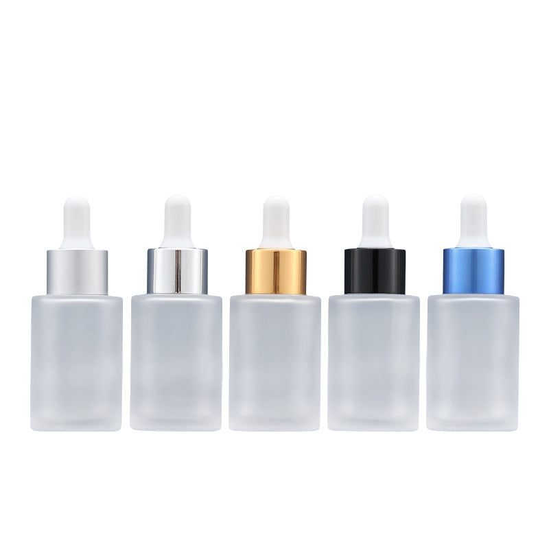 5pcs/lot Metal Head Frosted Dropper Glass Bottle Aromatherapy Liquid for Essence Massage Oil Serum Pipette Refill High-grade