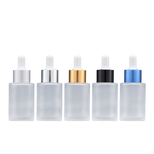 5pcs/lot Metal Head Frosted Dropper Glass Bottle Aromatherapy Liquid for Essence Massage Oil Serum Pipette Refill High-grade
