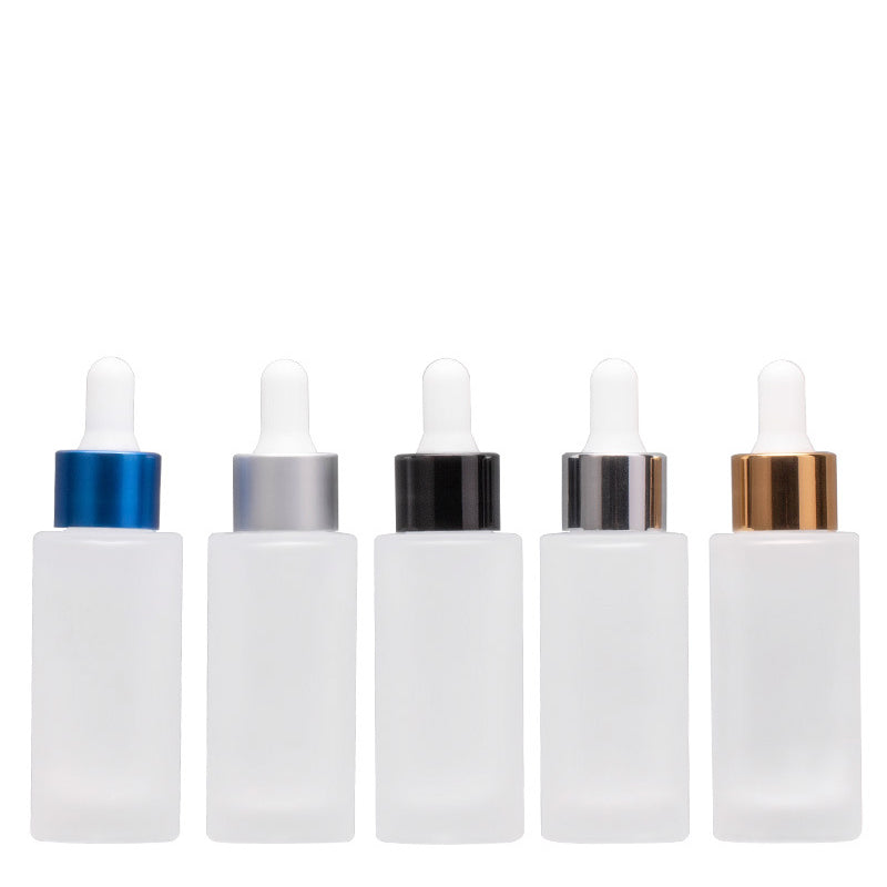 5pcs/lot Metal Head Frosted Dropper Glass Bottle Aromatherapy Liquid for Essence Massage Oil Serum Pipette Refill High-grade