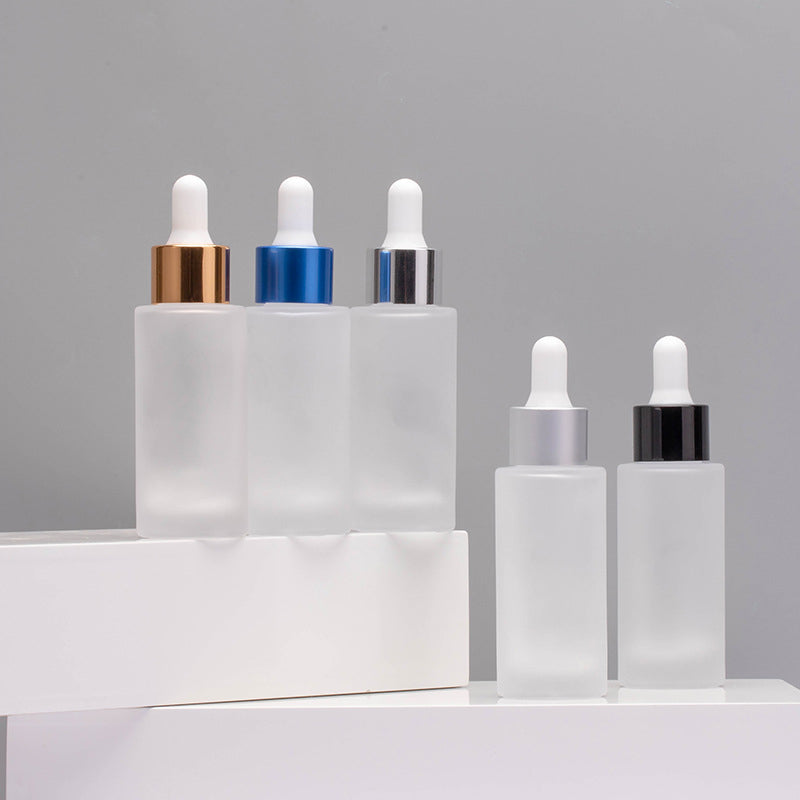 5pcs/lot Metal Head Frosted Dropper Glass Bottle Aromatherapy Liquid for Essence Massage Oil Serum Pipette Refill High-grade