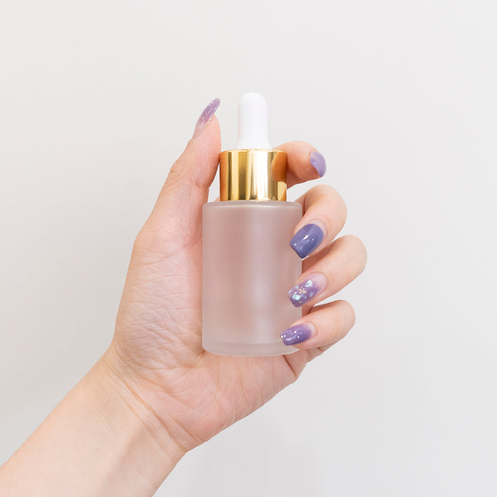 5pcs/lot Metal Head Frosted Dropper Glass Bottle Aromatherapy Liquid for Essence Massage Oil Serum Pipette Refill High-grade