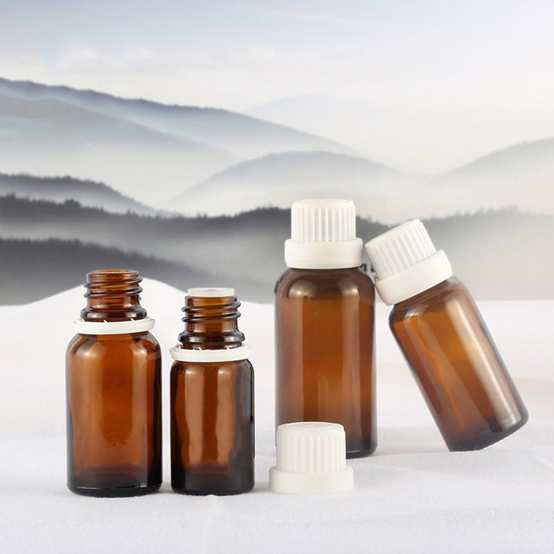 10pcs/lot Big Head Amber Brown Glass Drop Bottle Aromatherapy Liquid for essential basic massage oil Pipette Bottles Refillable