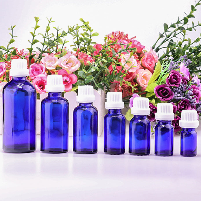 10pcs/lot Big Head Blue Glass Drop Bottle Aromatherapy Liquid for essential basic massage herbal oil/purfume Pipette Refillable