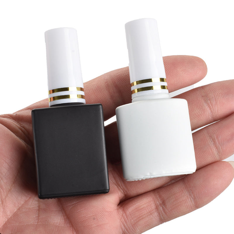 7/10/15ML Empty Glass Nail Gel Bottle Matt Black/White Filling Nail Polish/Glue/Sealing/Basic Oils Light-resistant Good Storage