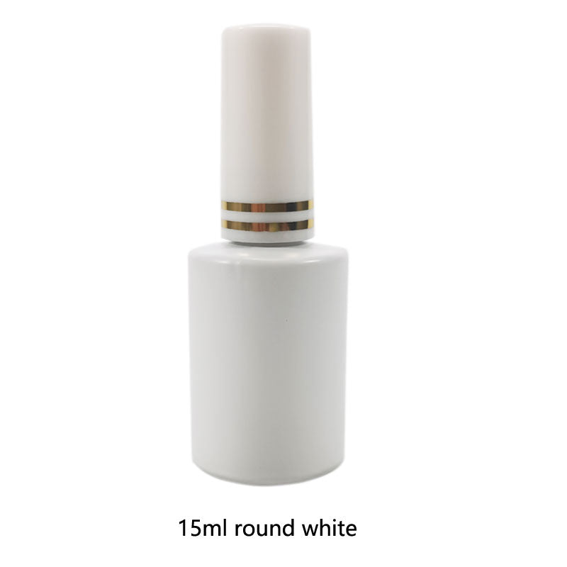 7/10/15ML Empty Glass Nail Gel Bottle Matt Black/White Filling Nail Polish/Glue/Sealing/Basic Oils Light-resistant Good Storage