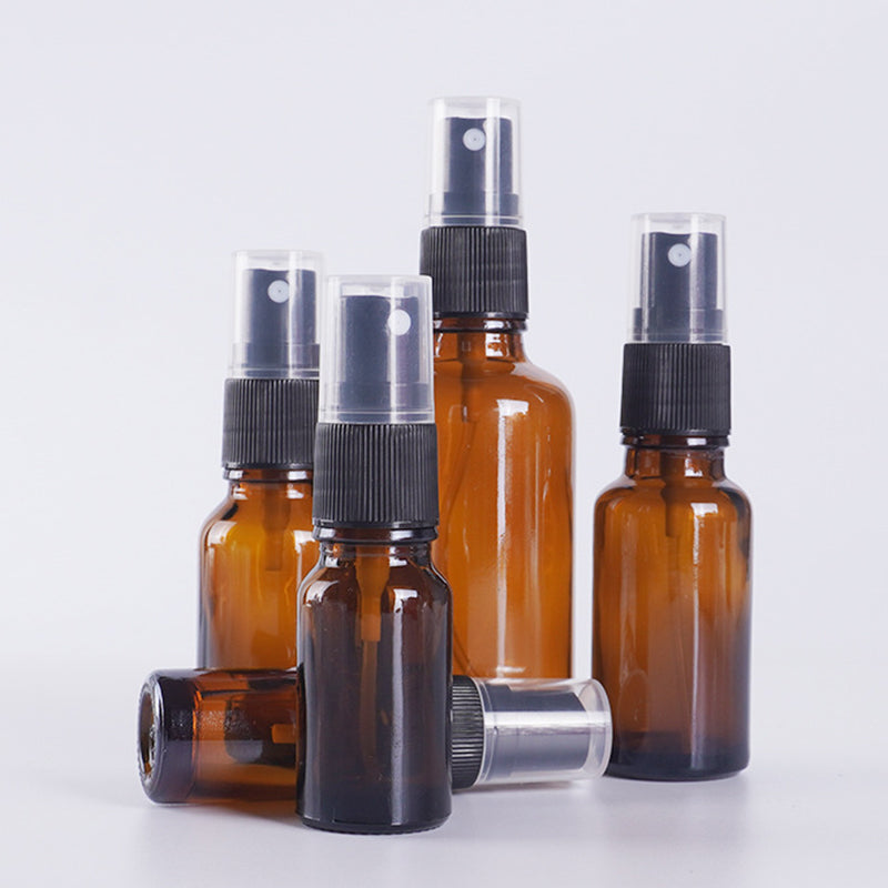 Amber Glass Spray Bottle Oils Liquid Black Press Pump For Perfume Sprayer Atomize Bulk Travel Refillable Container Wholesale