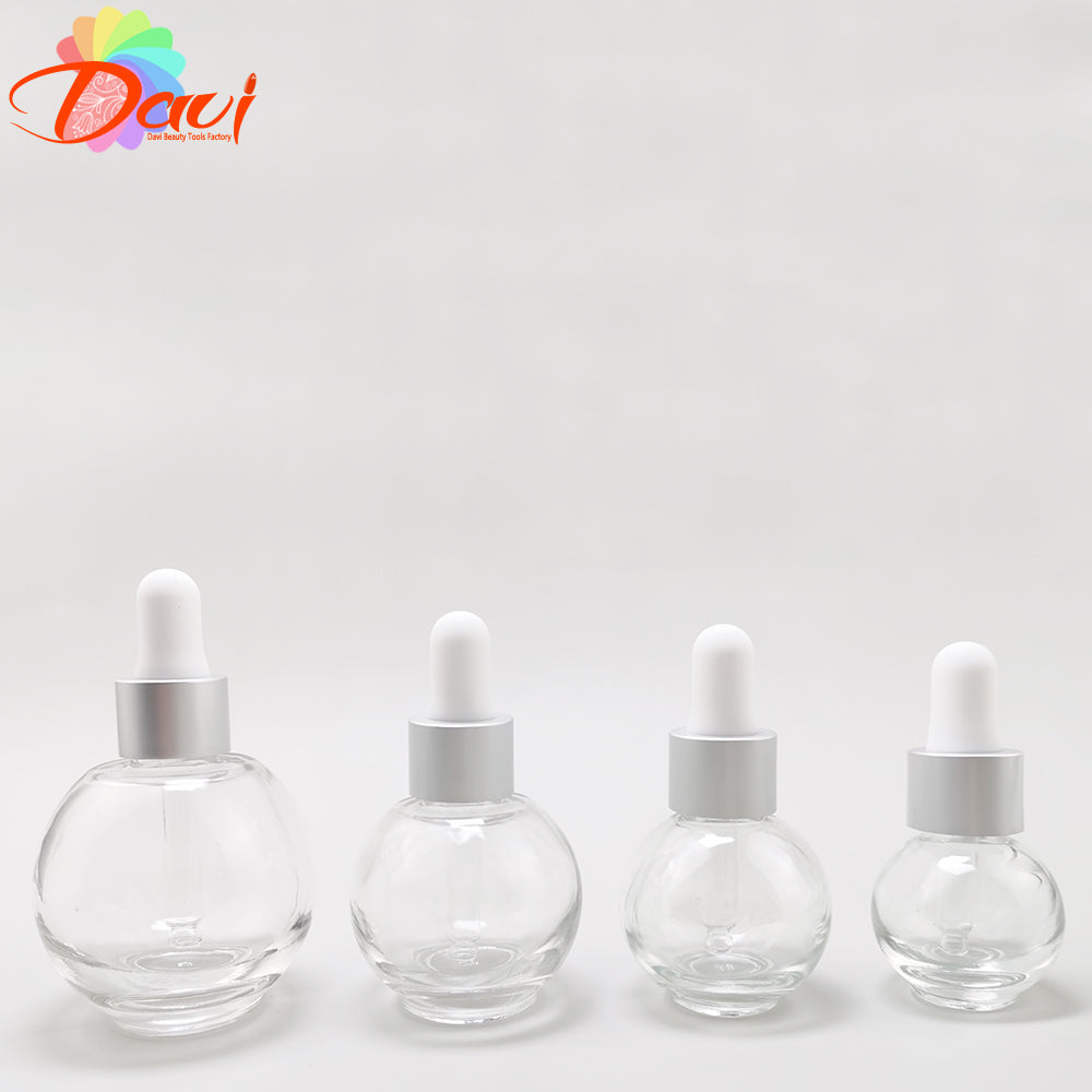 Ball-Shape Dropper Glass Bottle Spherical Refill Metal Cap Essence Massage Oils Serum Aromatherapy Liquid for Pipette