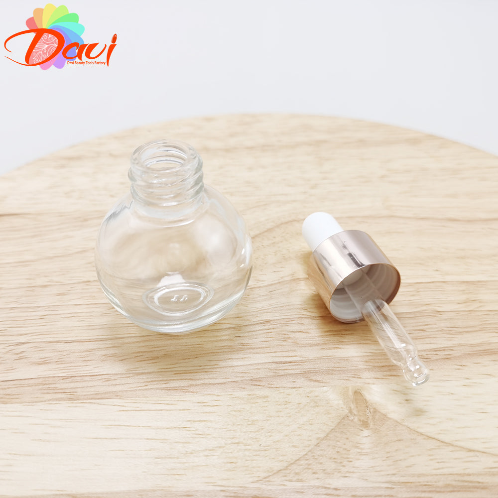 Ball-Shape Dropper Glass Bottle Spherical Refill Metal Cap Essence Massage Oils Serum Aromatherapy Liquid for Pipette