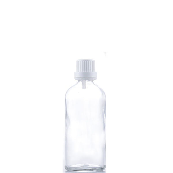 Big Head Clear Glass Bottle Drop  White Black Cap Aromatherapy Liquid For Essence/Serum Basic Massage Oil Refill Skincare DIY