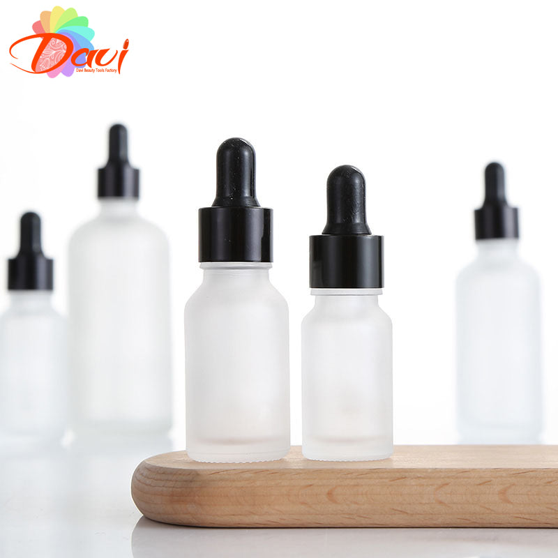 Black Metal Cap Dropper Pipette Fosted Glass Bottle Refill Essential Massage Oils Serum Perfume Aromatherapy Liquid Skincare