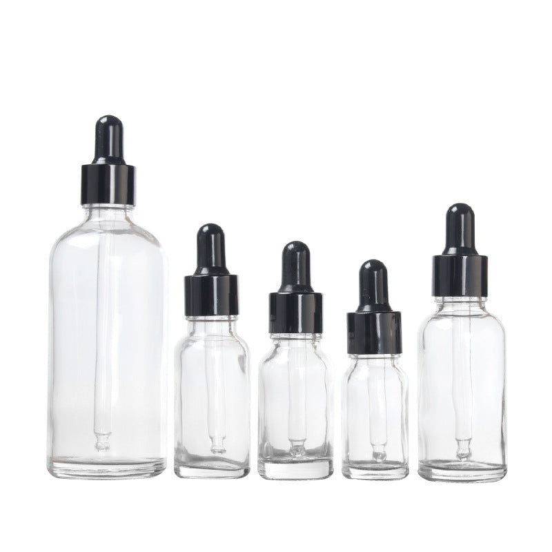 Black Metal Cap Dropper Pipette Fosted Glass Bottle Refill Essential Massage Oils Serum Perfume Aromatherapy Liquid Skincare
