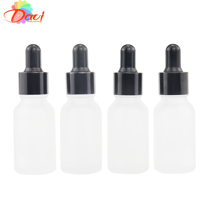 Black Metal Cap Dropper Pipette Fosted Glass Bottle Refill Essential Massage Oils Serum Perfume Aromatherapy Liquid Skincare