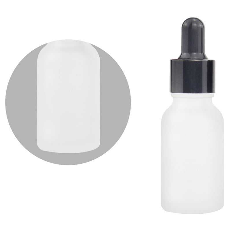 Black Metal Cap Dropper Pipette Fosted Glass Bottle Refill Essential Massage Oils Serum Perfume Aromatherapy Liquid Skincare