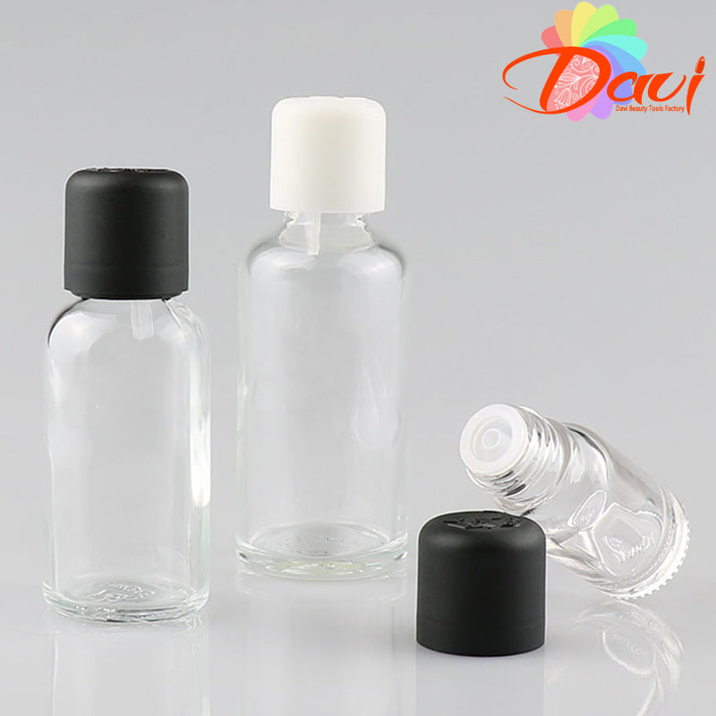 Clear Glass Oil Bottle Double Children Safety Press Open Drop Refill Essence Basic Massage Herbal Face Body Oils Perfume Serum
