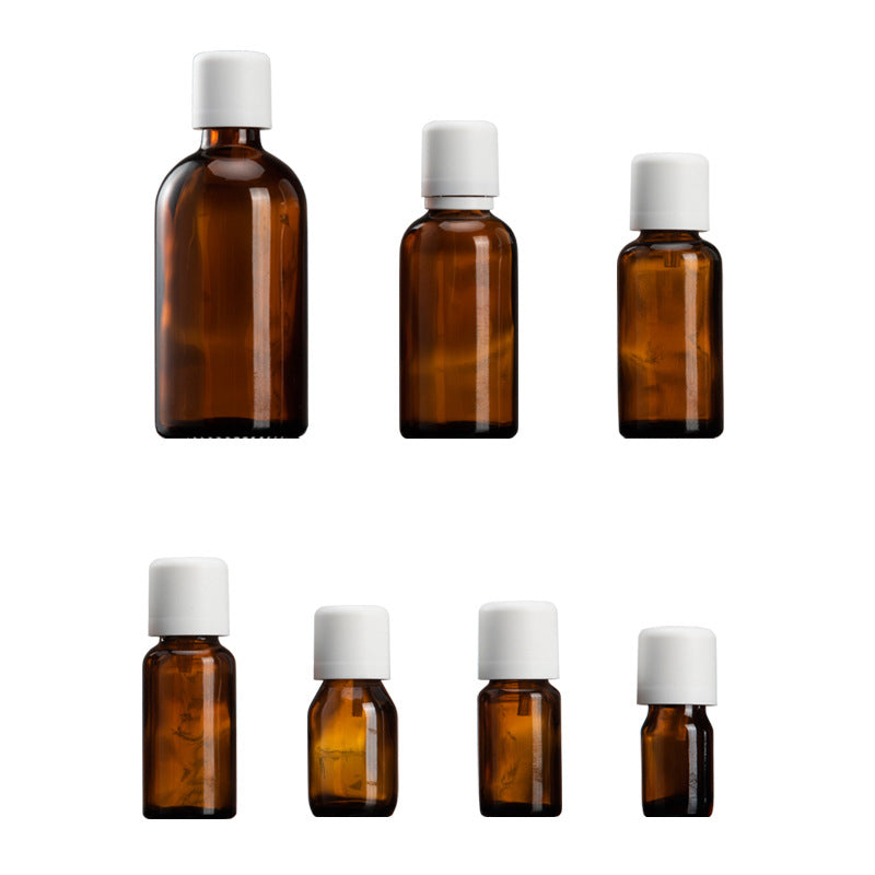 Drop Amber Glass Bottle Double Children Safety Cap Press Open Refill Essence Basic Massage Herbal Body Oil Perfume Leakproof