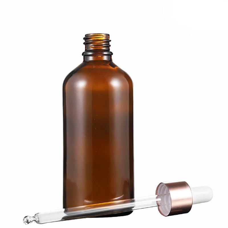 Dropper Bottle Rosepink Metal Cap Amber Glass Pipette Essence/Massage Oils Serum Gel  DIY Aromatherapy Liquid Skincare