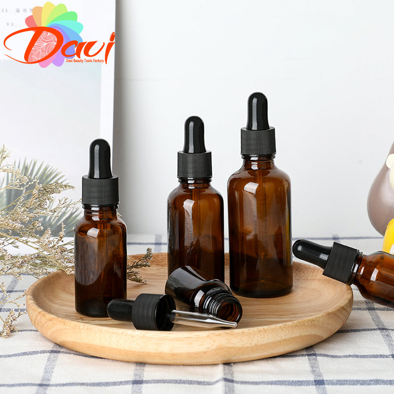 Empty Dropper Bottle Amber essential oil Glass Aromatherapy Liquid Brown 5-50ml Drop for massage Pipette Bottles Refillable