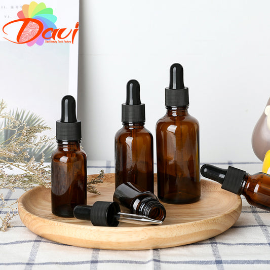 Empty Dropper Bottle Amber essential oil Glass Aromatherapy Liquid Brown 5-50ml Drop for massage Pipette Bottles Refillable