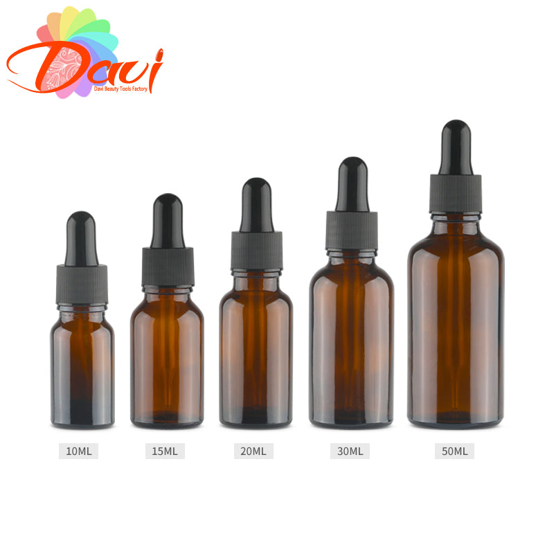 Empty Dropper Bottle Amber essential oil Glass Aromatherapy Liquid Brown 5-50ml Drop for massage Pipette Bottles Refillable