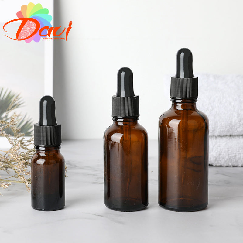 Empty Dropper Bottle Amber essential oil Glass Aromatherapy Liquid Brown 5-50ml Drop for massage Pipette Bottles Refillable