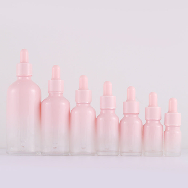 Gradual Change Glass Dropper/Pipette Bottle Milky Pink  For Aromatherapy Essence Massage Facial Oil Serum Gel Refill Container