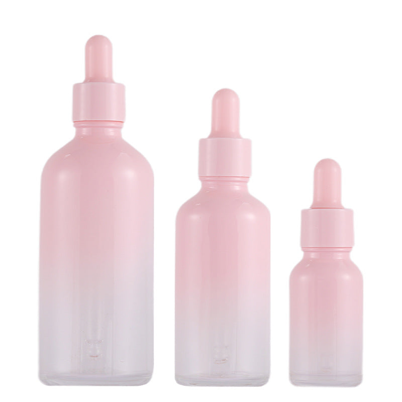 Gradual Change Glass Dropper/Pipette Bottle Milky Pink  For Aromatherapy Essence Massage Facial Oil Serum Gel Refill Container