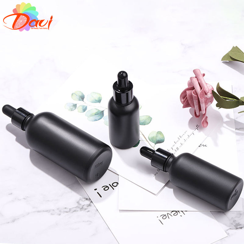 Light-Resistant Metal Cap Dropper Peppite Black Glass Bottle Refill Essence Basic Massage Herbal Face Body Oil Perfume Skincare