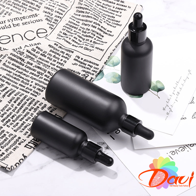 Light-Resistant Metal Cap Dropper Peppite Black Glass Bottle Refill Essence Basic Massage Herbal Face Body Oil Perfume Skincare