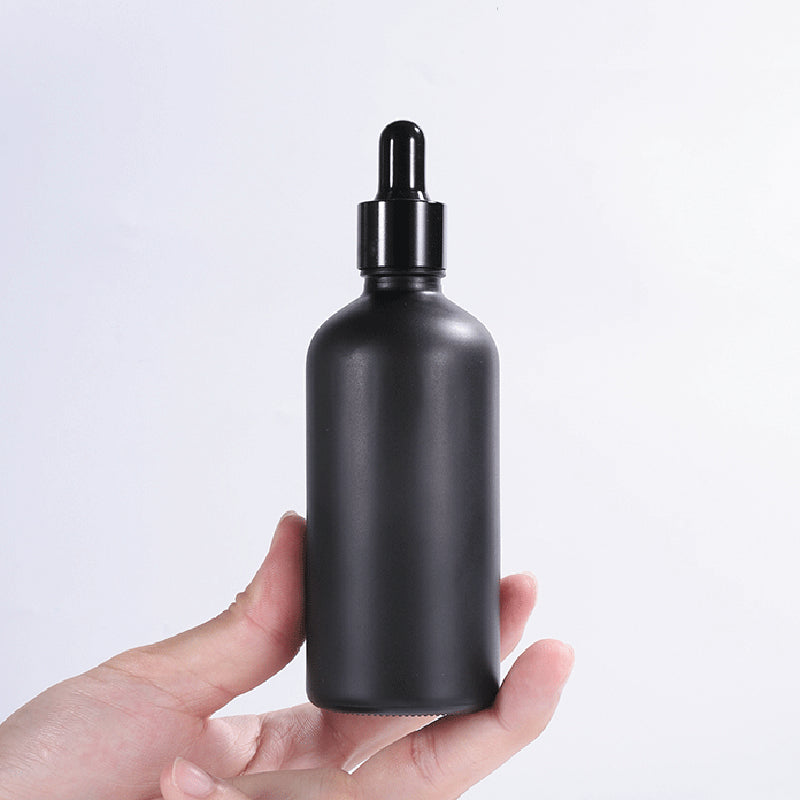 Light-Resistant Metal Cap Dropper Peppite Black Glass Bottle Refill Essence Basic Massage Herbal Face Body Oil Perfume Skincare