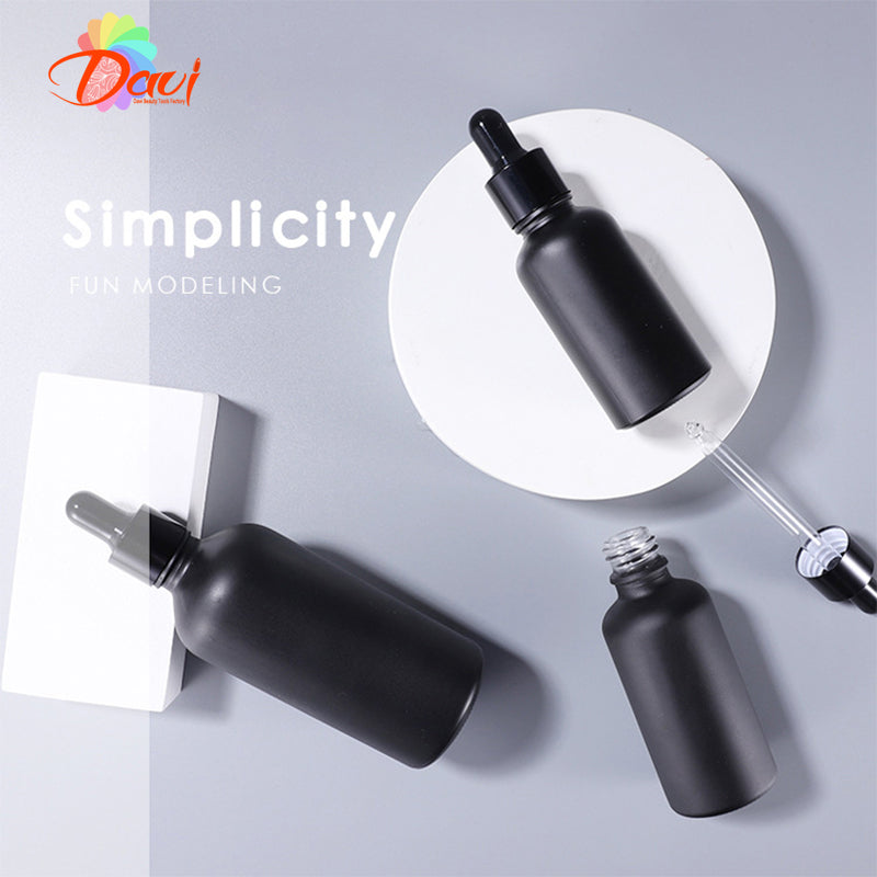 Light-Resistant Metal Cap Dropper Peppite Black Glass Bottle Refill Essence Basic Massage Herbal Face Body Oil Perfume Skincare