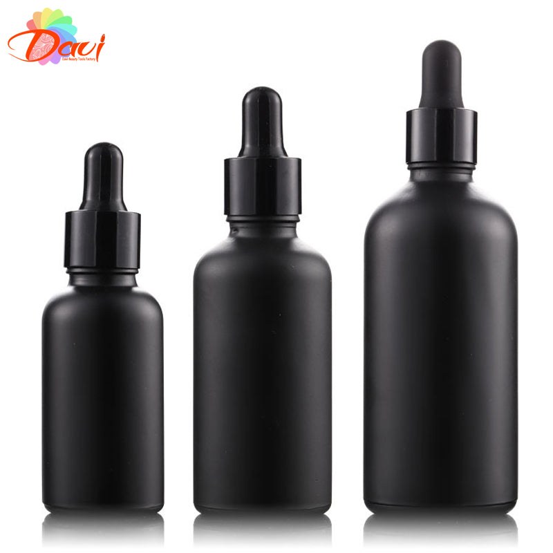 Light-Resistant Metal Cap Dropper Peppite Black Glass Bottle Refill Essence Basic Massage Herbal Face Body Oil Perfume Skincare