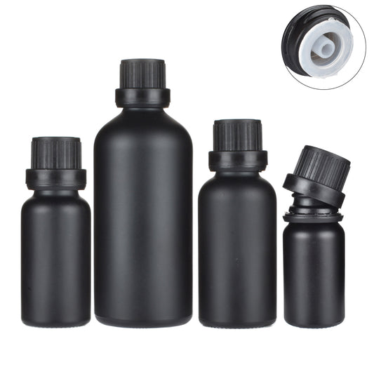 Matt Black Glass Bottle Anti-theft Cover Avoiding Light For Essence Massage Herbel Oil Perfume Aromatherapy Liquid Drop Refill