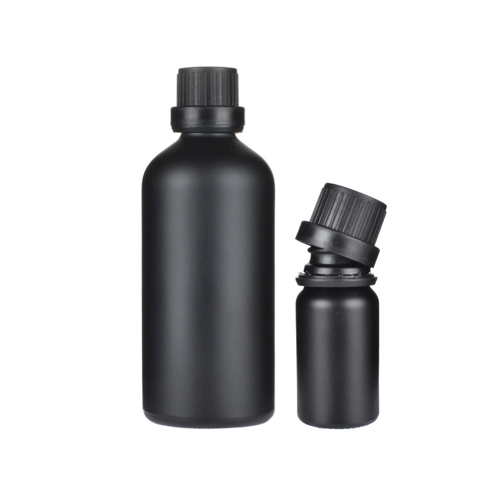 Matt Black Glass Bottle Anti-theft Cover Avoiding Light For Essence Massage Herbel Oil Perfume Aromatherapy Liquid Drop Refill