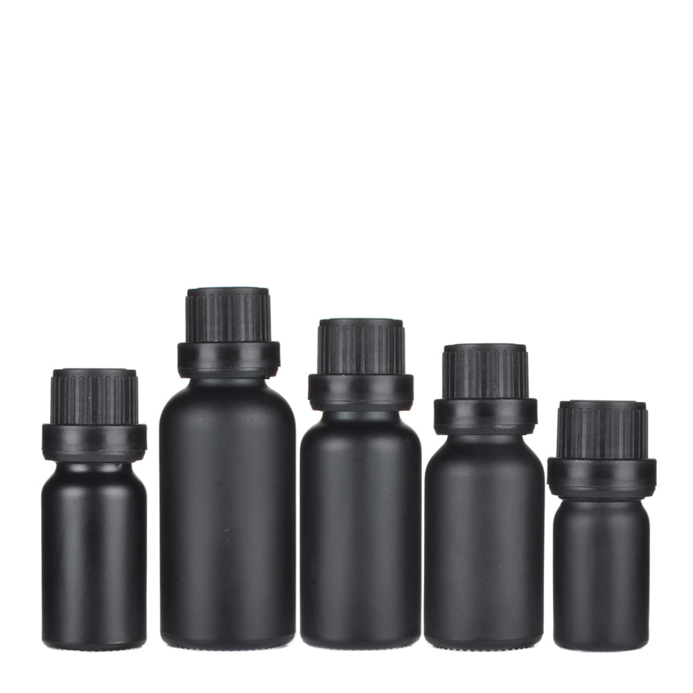 Matt Black Glass Bottle Anti-theft Cover Avoiding Light For Essence Massage Herbel Oil Perfume Aromatherapy Liquid Drop Refill