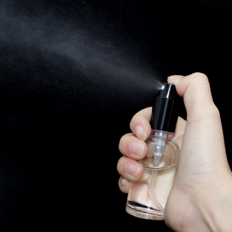 Mirror Black Metal Cap Glass Spray Bottle Clear Frosted Perfume/Toner/Hydrolat Water Makeup Sprayer Travel Skincare Refill