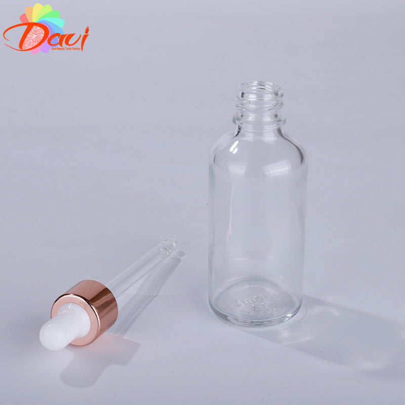 Rose-Golden  Refillable Dropper Bottle Frosted essential oil Glass Aromatherapy Liquid 5-100ml Drop for massage Pipette Bottles