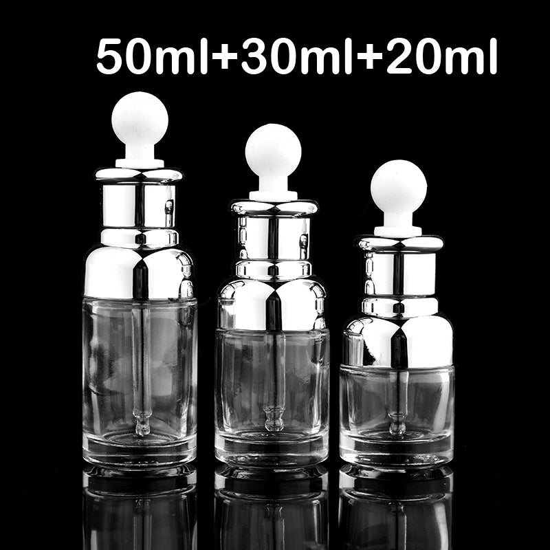 Set of 20+30+50ML  Glass Drop  Bottle Aromatherapy Liquid Dropper for essential basic massage oil Pipette Bottles Refillable